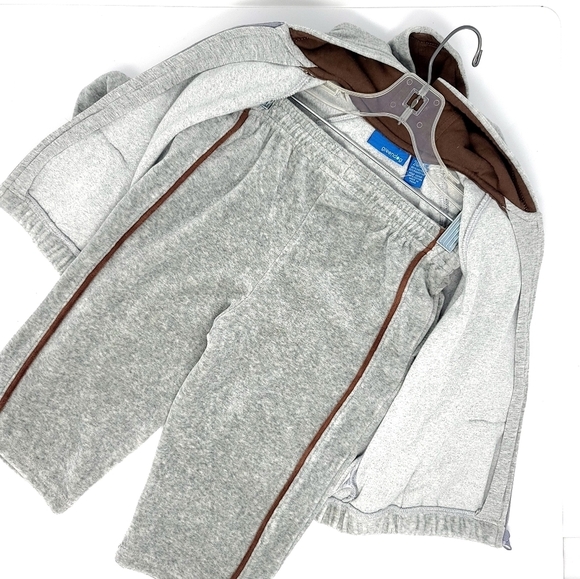 Greendog Cotton Velour Long Sleeve Zip Hoodie Pant Set Size 24M - Picture 4 of 6